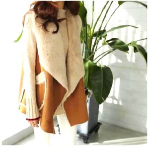 NWT Faux Sherpa Faux Suede Vest Jacket